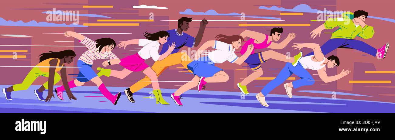 Competitive Run Team Competition team competition team Stock Vector Images - Alamy