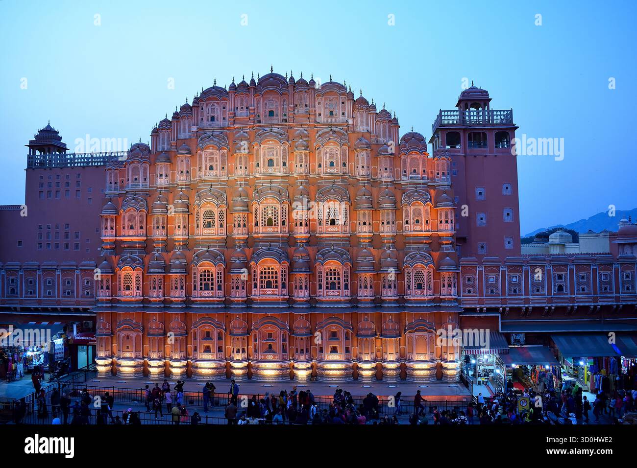 Hawa Mahal In Jaipur Rajasthan India Illuminated At Night The Five Hawa Mahal In Jaipur Rajasthan India Illuminated At Night The Five