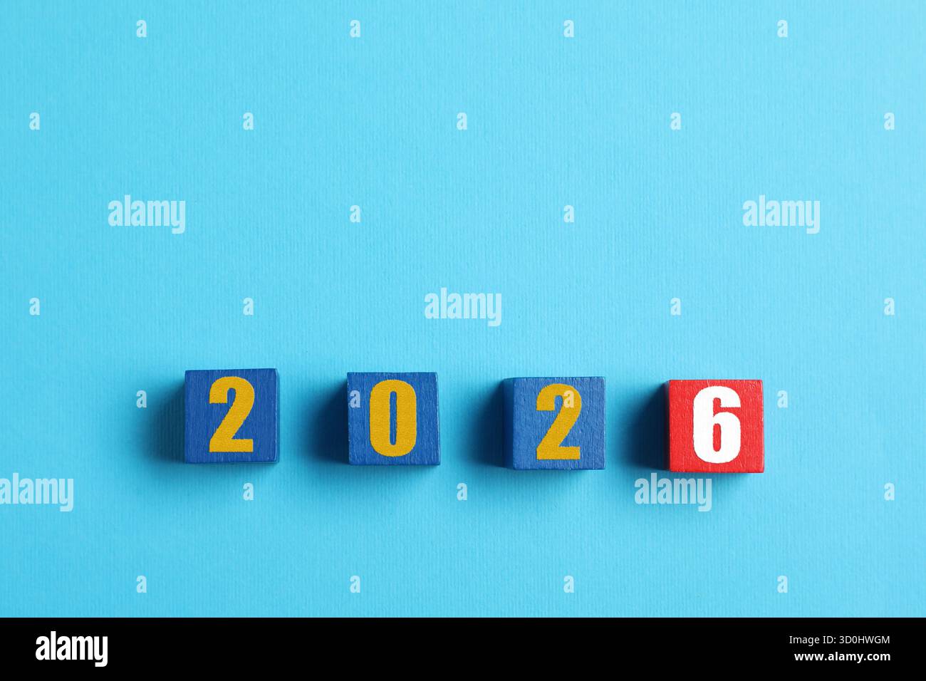 Wooden cubes numbers 2026 hi-res stock photography and images - Alamy