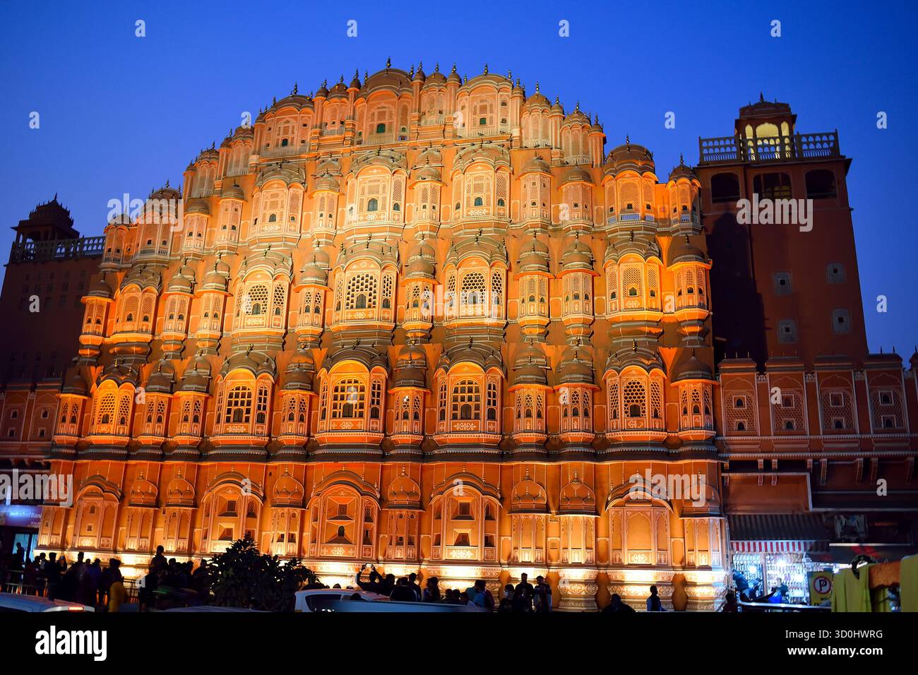Hawa Mahal In Jaipur Rajasthan India Illuminated At Night The Five Hawa Mahal In Jaipur Rajasthan India Illuminated At Night The Five