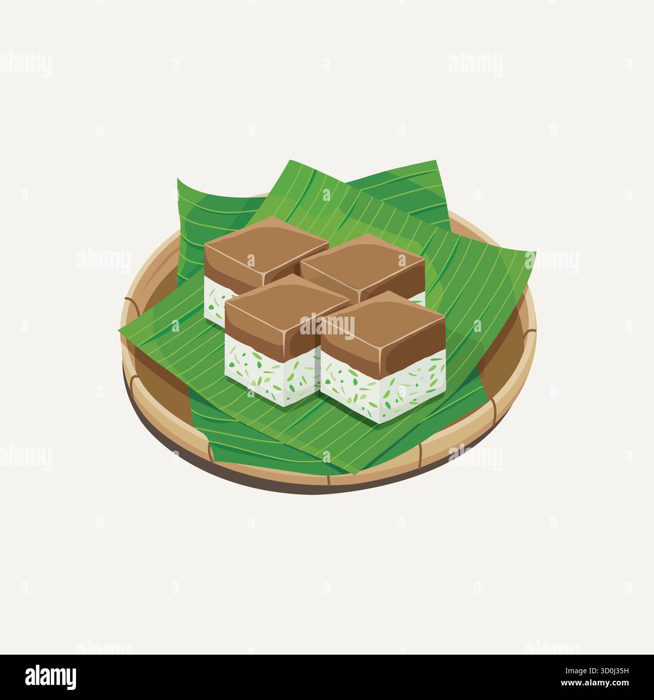 Talam Vector Vector illustration of Malaysia traditional dessert, Kuih Talam Cendol ...