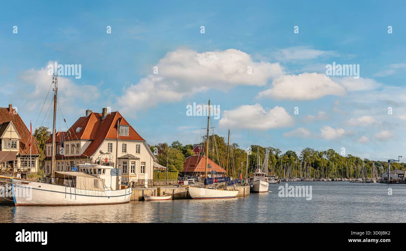 Fishing boats in the harbour of Neustadt in Holstein, Schleswig Holstein, Germany Stock Photo