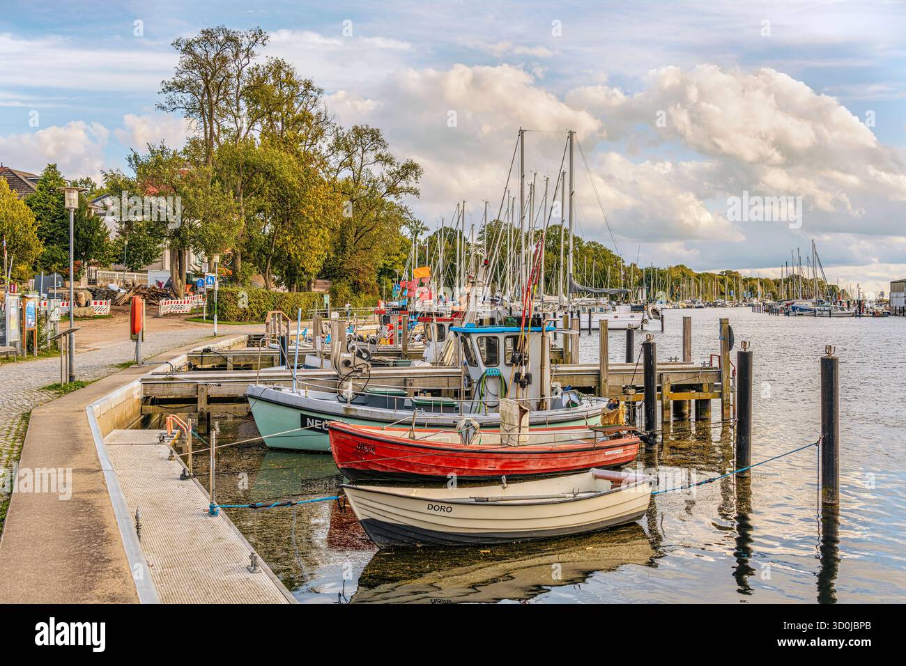 Boats in the harbour of Neustadt in Holstein, Schleswig Holstein, Germany Stock Photo