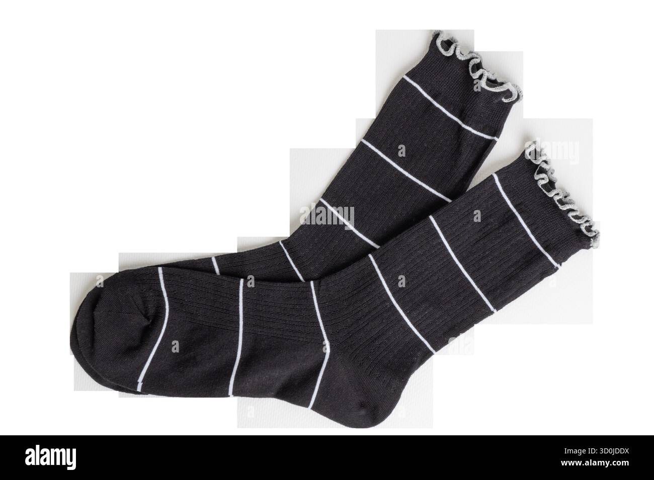 Black and white striped socks with ruffled edges Stock Photo Alamy — free download