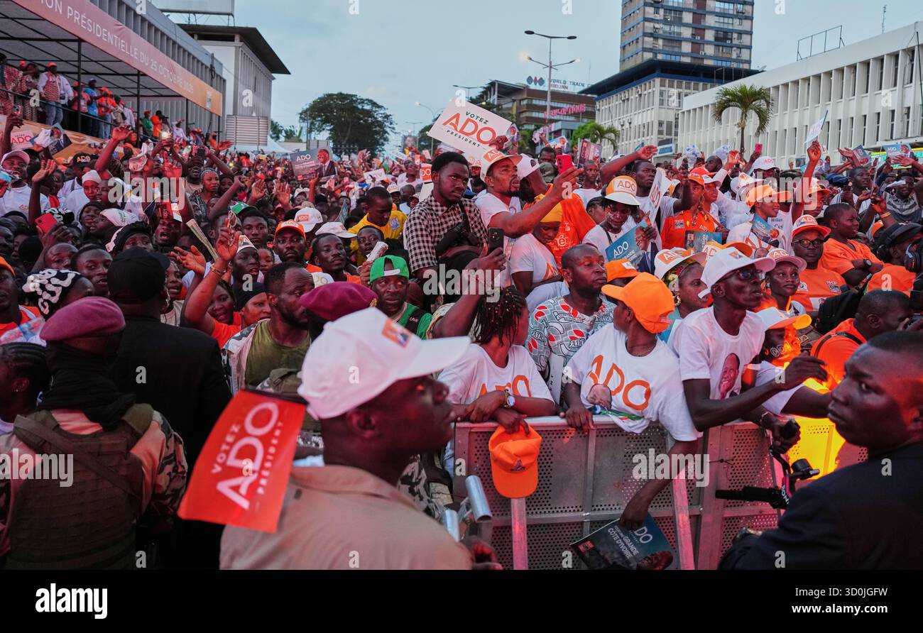 Ivory Coast Rally Supporters of President Alassane Ouattara attend his final campaign ...