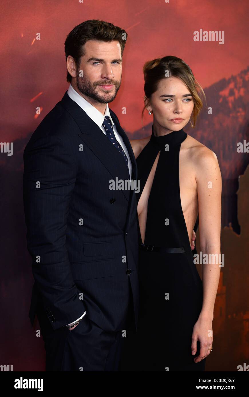 London, UK. October 23rd, 2025. Liam Hemsworth and Gabriella Brooks ...