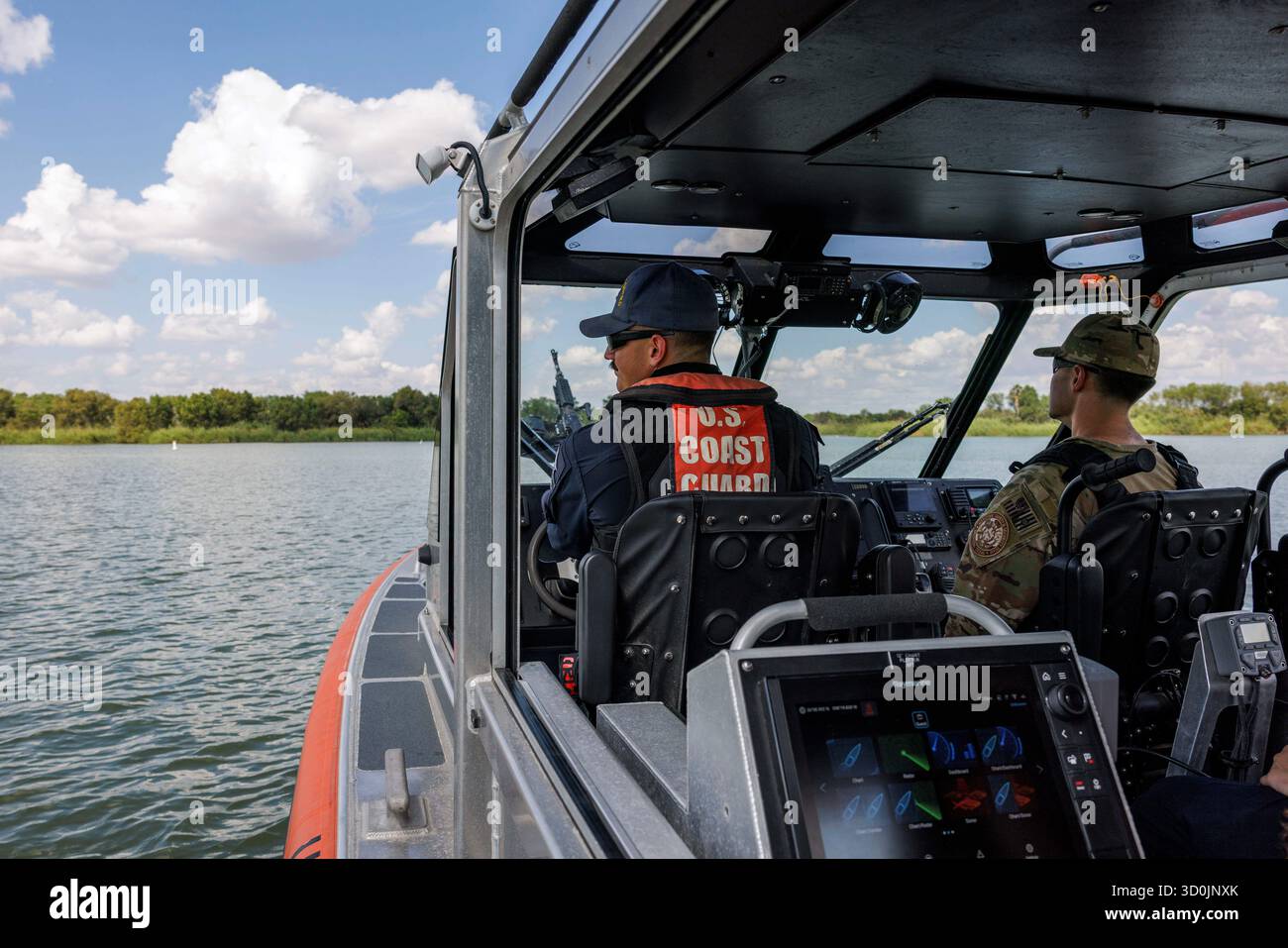 Uscg Rio Grande U.S. Coast Guard members patrol on the Rio Grande River, Thursday, Oct ...