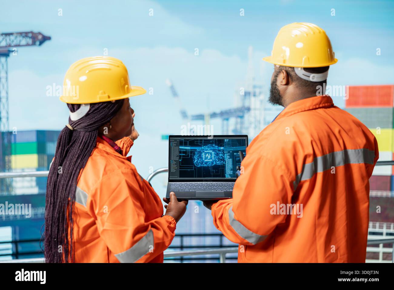 Offshore platform crew using artificial hi-res stock photography and ...