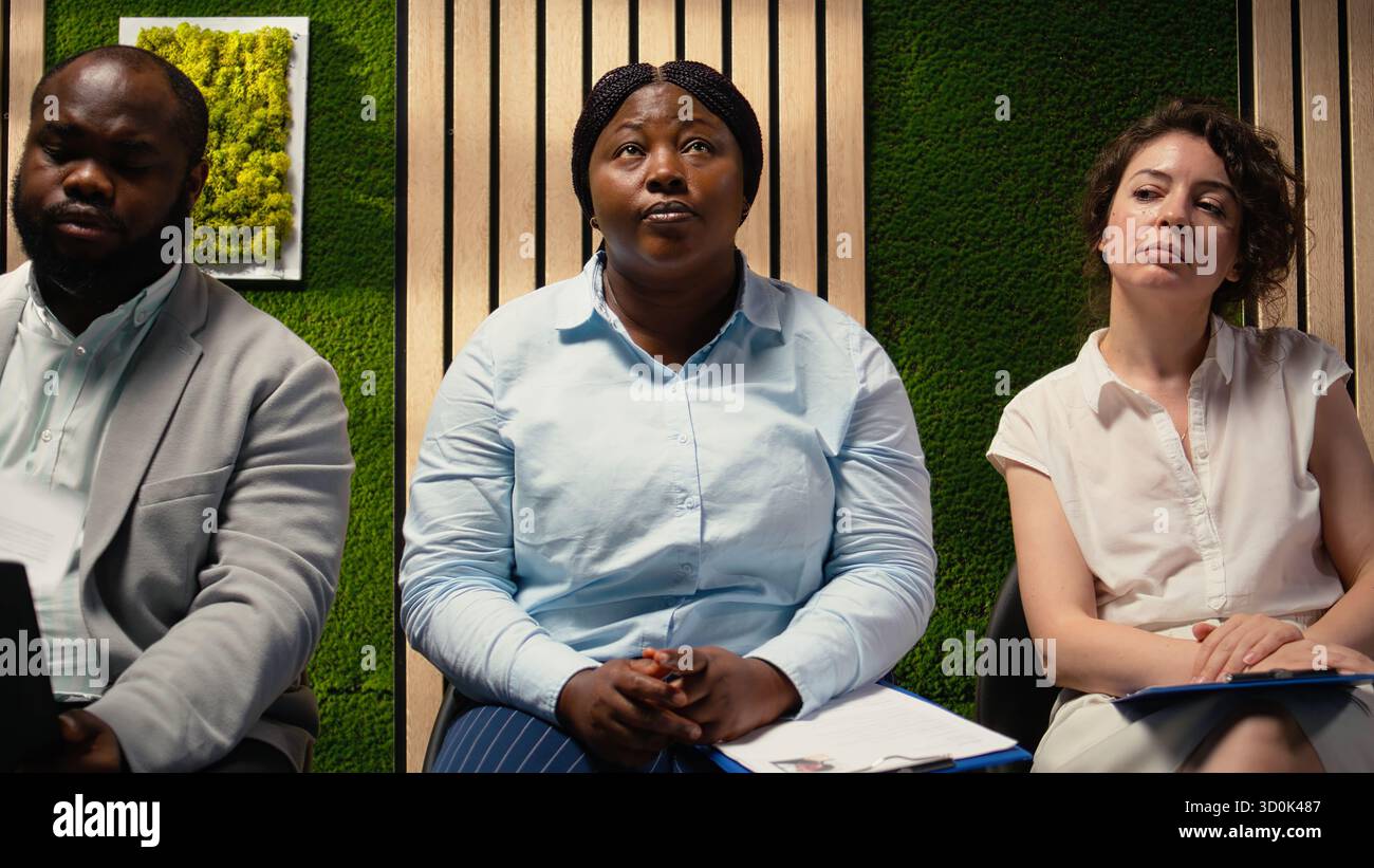 Professional diverse candidates awaiting hi-res stock photography and ...