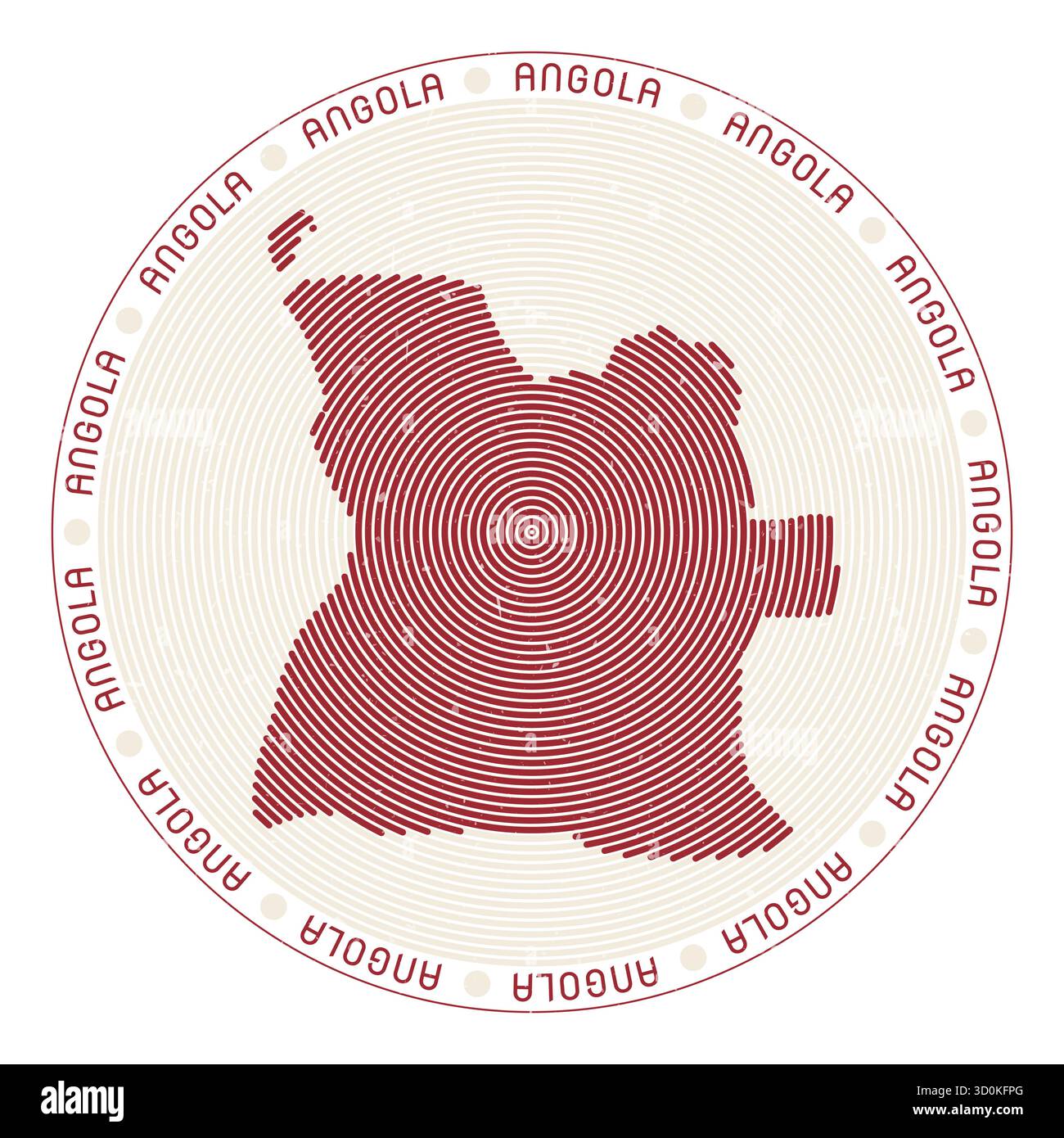 Angola shape radial arcs. Country round icon. Angola logo design poster ...