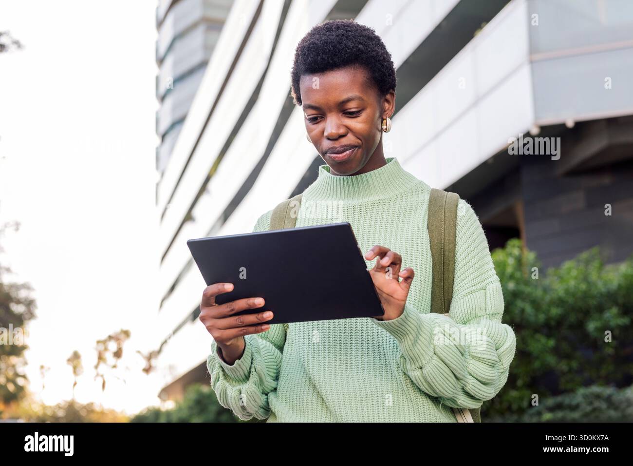 african american student using a tablet Stock Photo