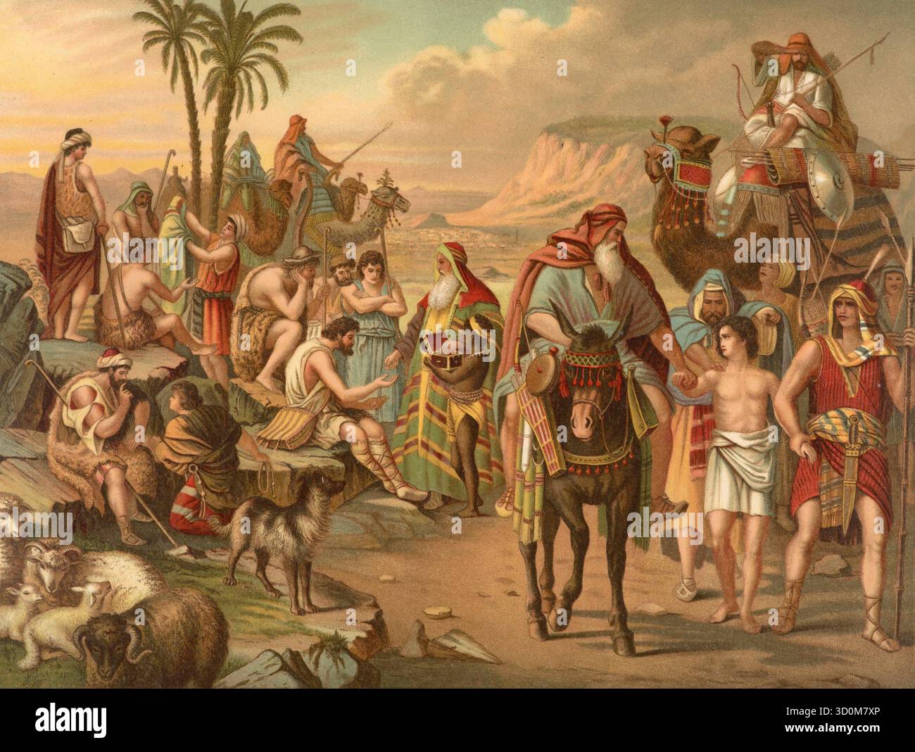 Biblical scene, Bible, Joseph is sold by his brothers. Jealous of their ...