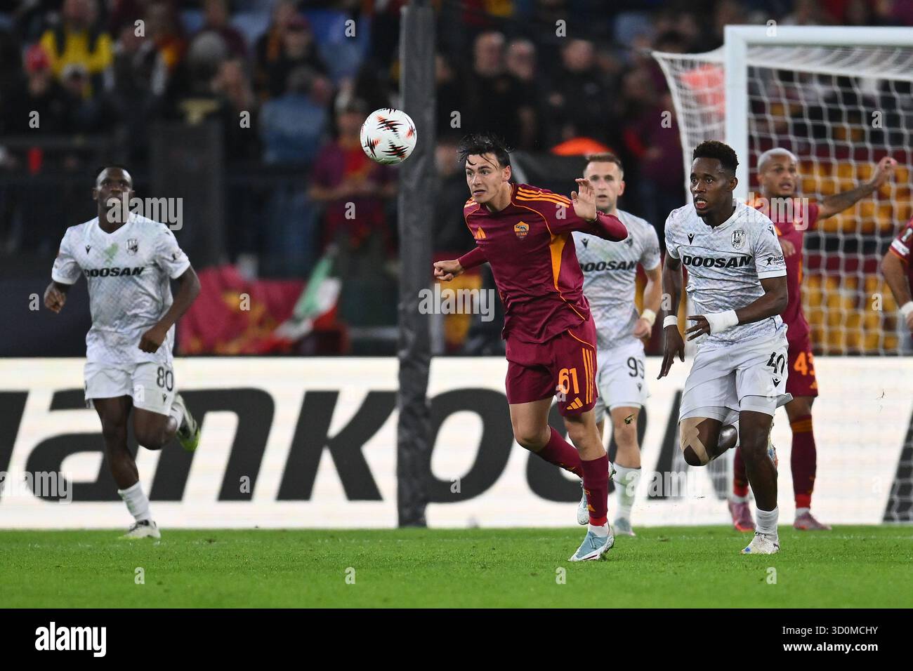 Niccolo' Pisilli of A.S. Roma is in action during the UEFA Europa ...
