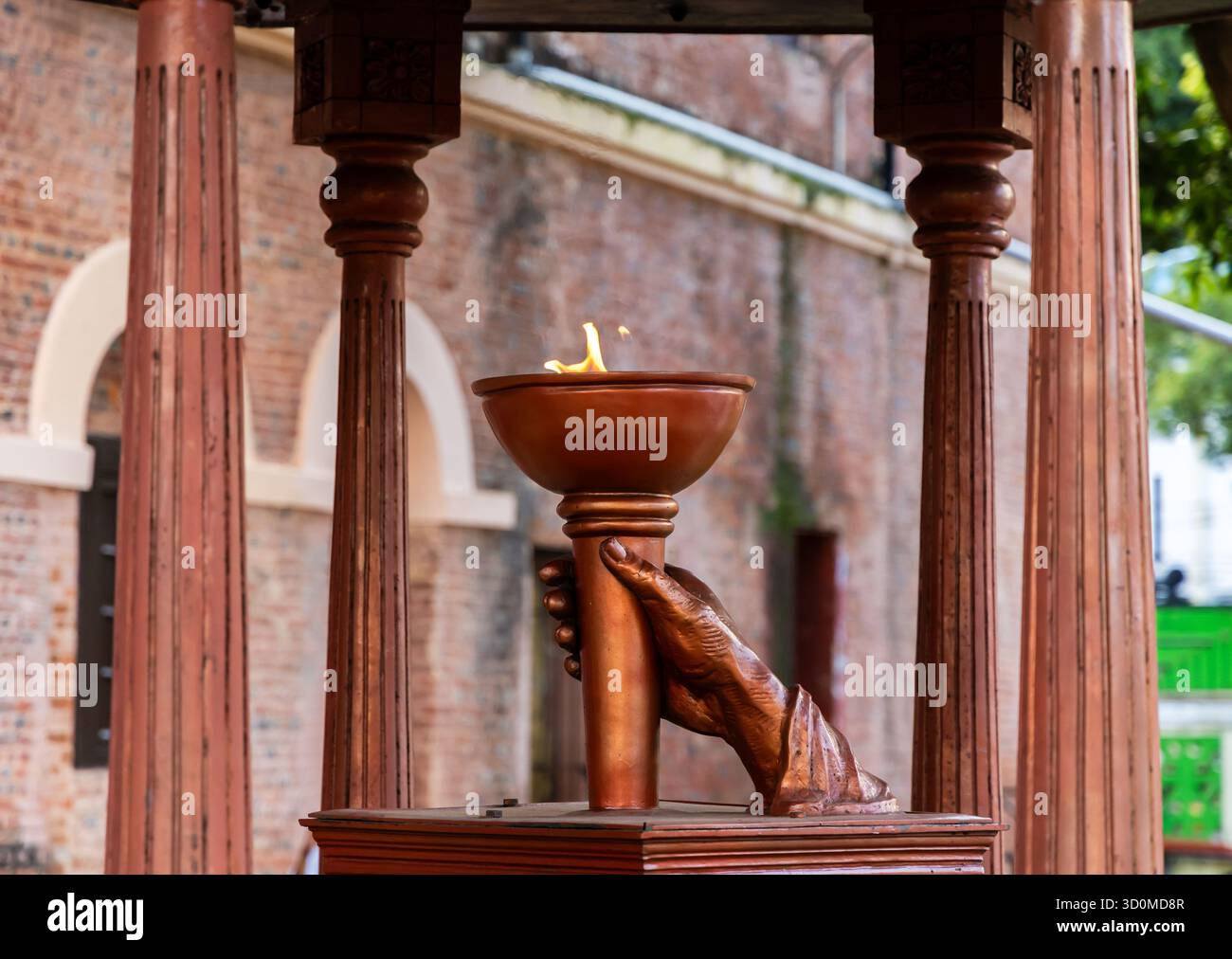 torch or flambeau in remembrance of indian freedom fighter at historic ...