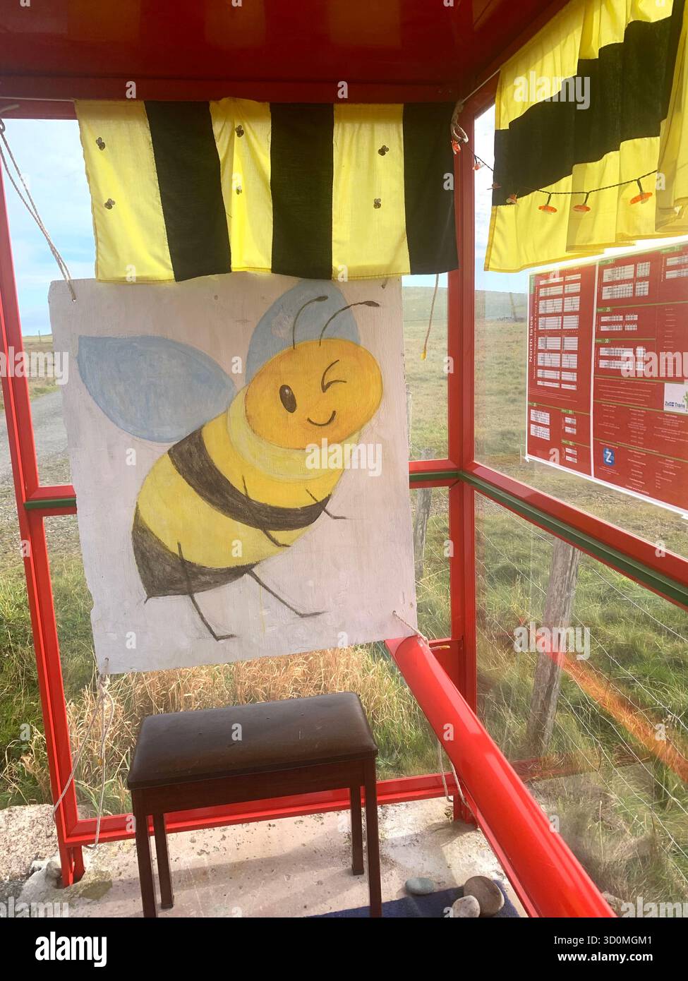 Shetland Island UK British Scotland Islands bus stop Bee large picture water sea land water Lock Summer sky clouds pretty view views signs sign - Smartphone Captured Stock Image