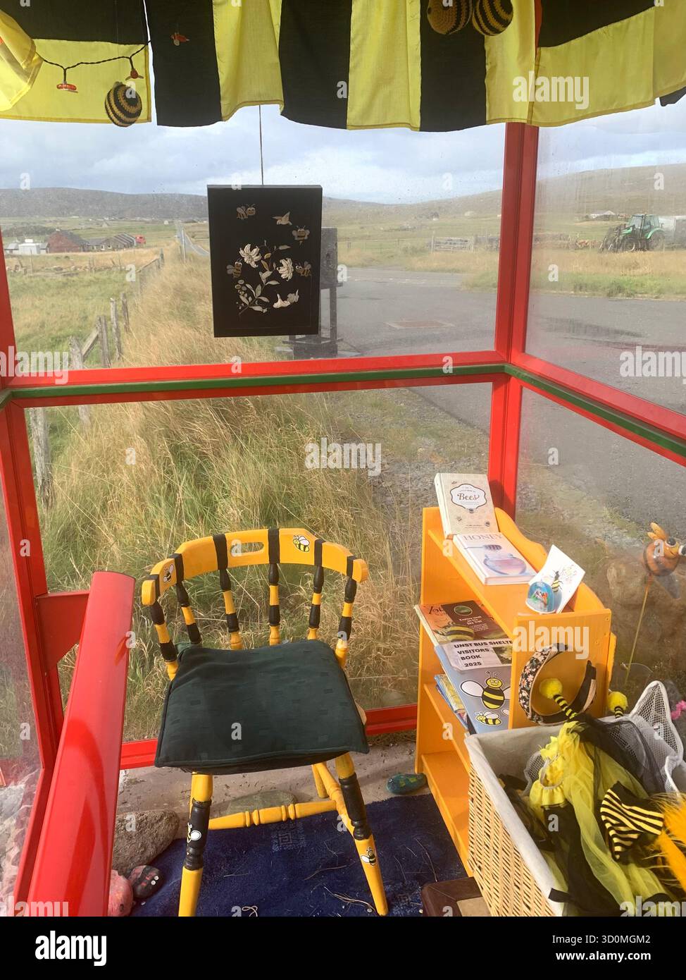 Shetland Island UK British Scotland Islands bus stop Bee large picture water sea land water Lock Summer sky clouds pretty view views signs sign - Smartphone Captured Stock Image