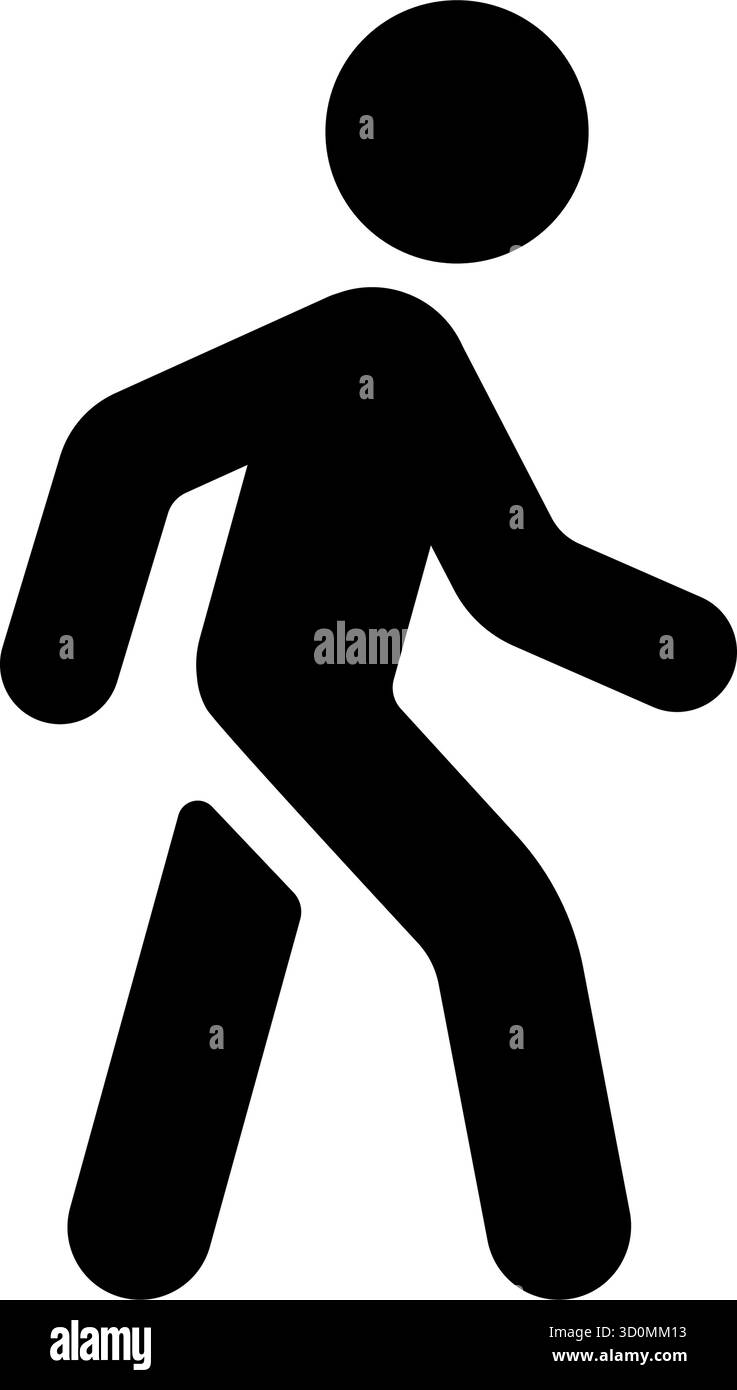 Walking person silhouette vector icon illustration Stock Vector Image ...