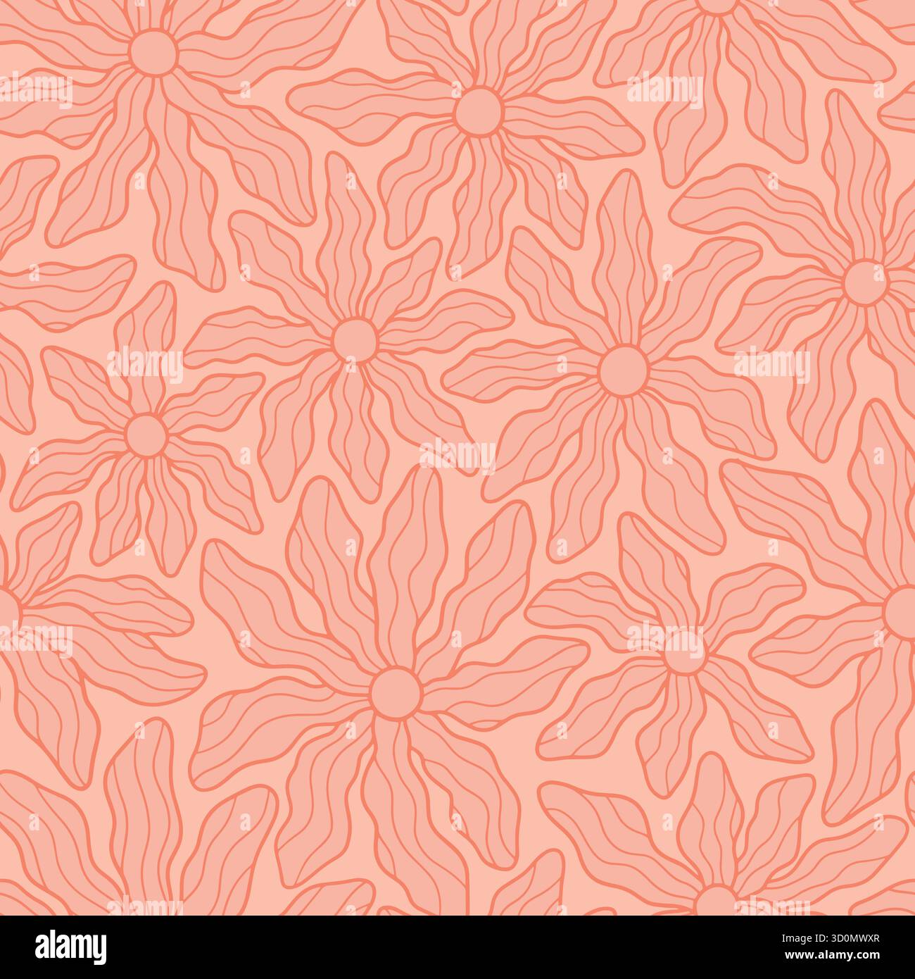 Abstract daisy seamless pattern. Vector illustration flat design background. Stock Vector