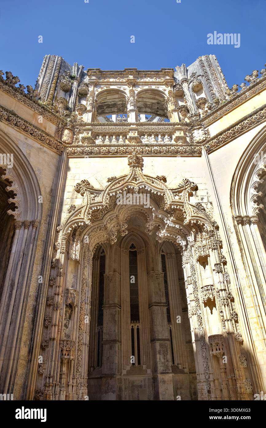 Detailed Gothic architecture of Batalha Monastery's Unfinished Chapels ...