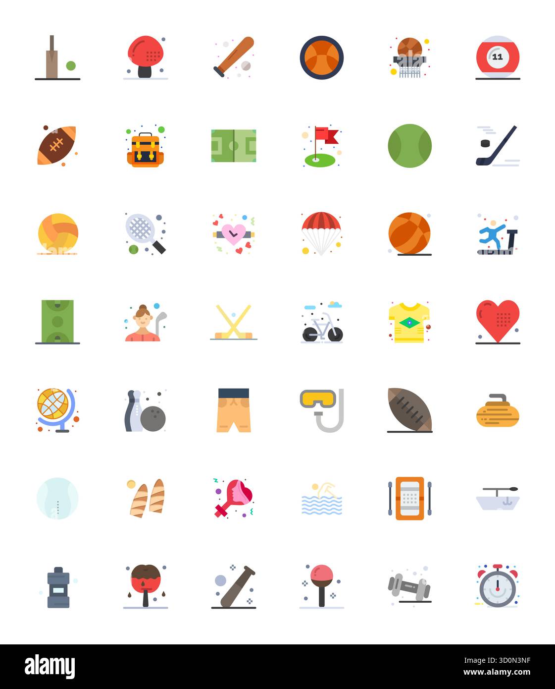 Strategic bundle featuring 42 vector icons representing Sport in Flat format, optimized with 64x64 Pixel Optimized quality for professional workflows. Stock Vector