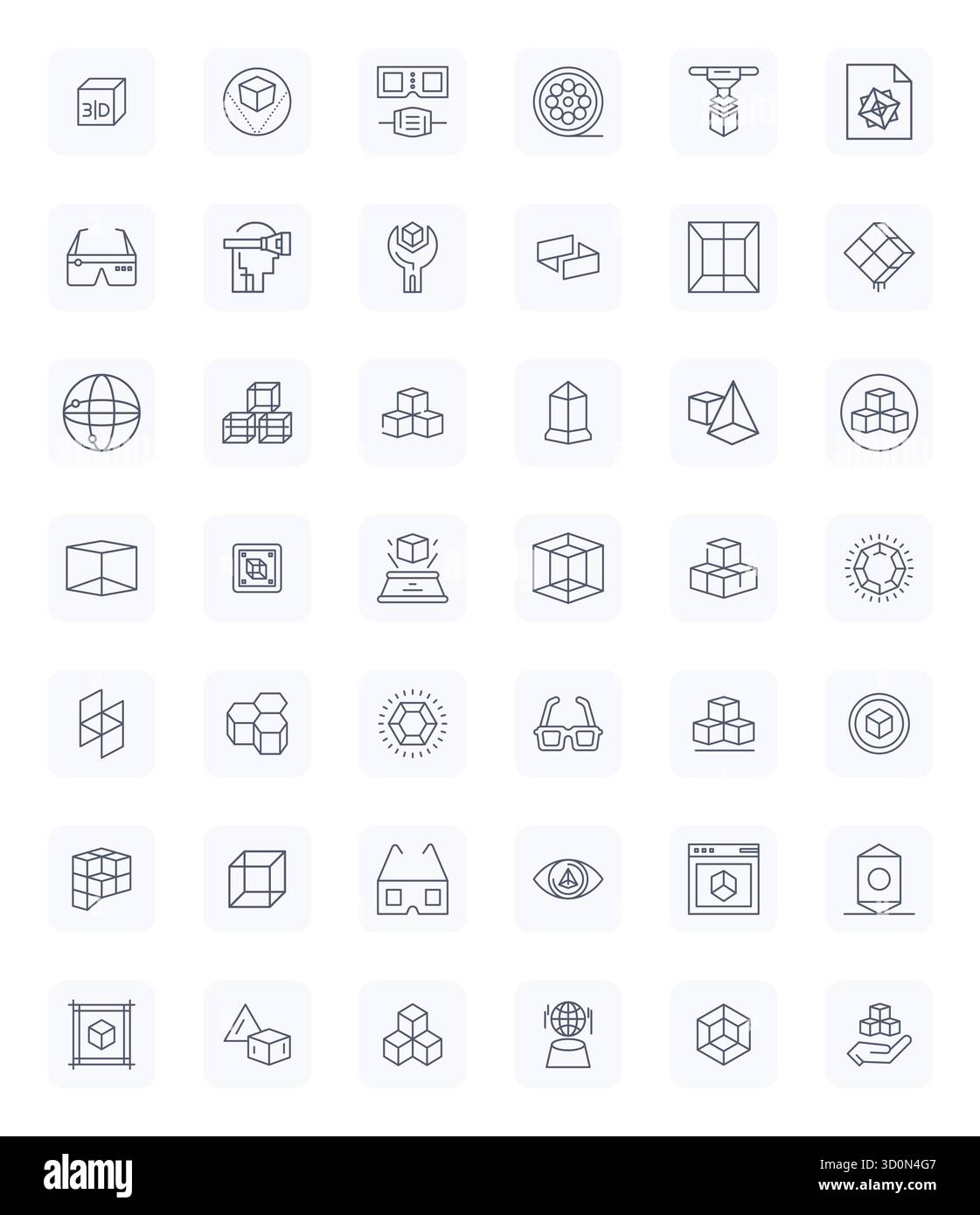Premium collection of 42 Regular Bold Outline vector icons for 3D ...