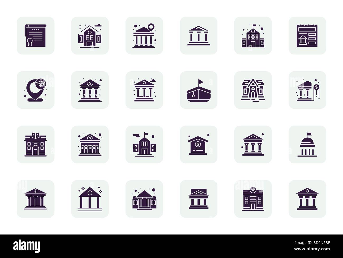 This Institution vector icon pack includes 24 Filled designs in 256x256 Pixel Optimized format, perfect for enhancing digital interfaces. Stock Vector