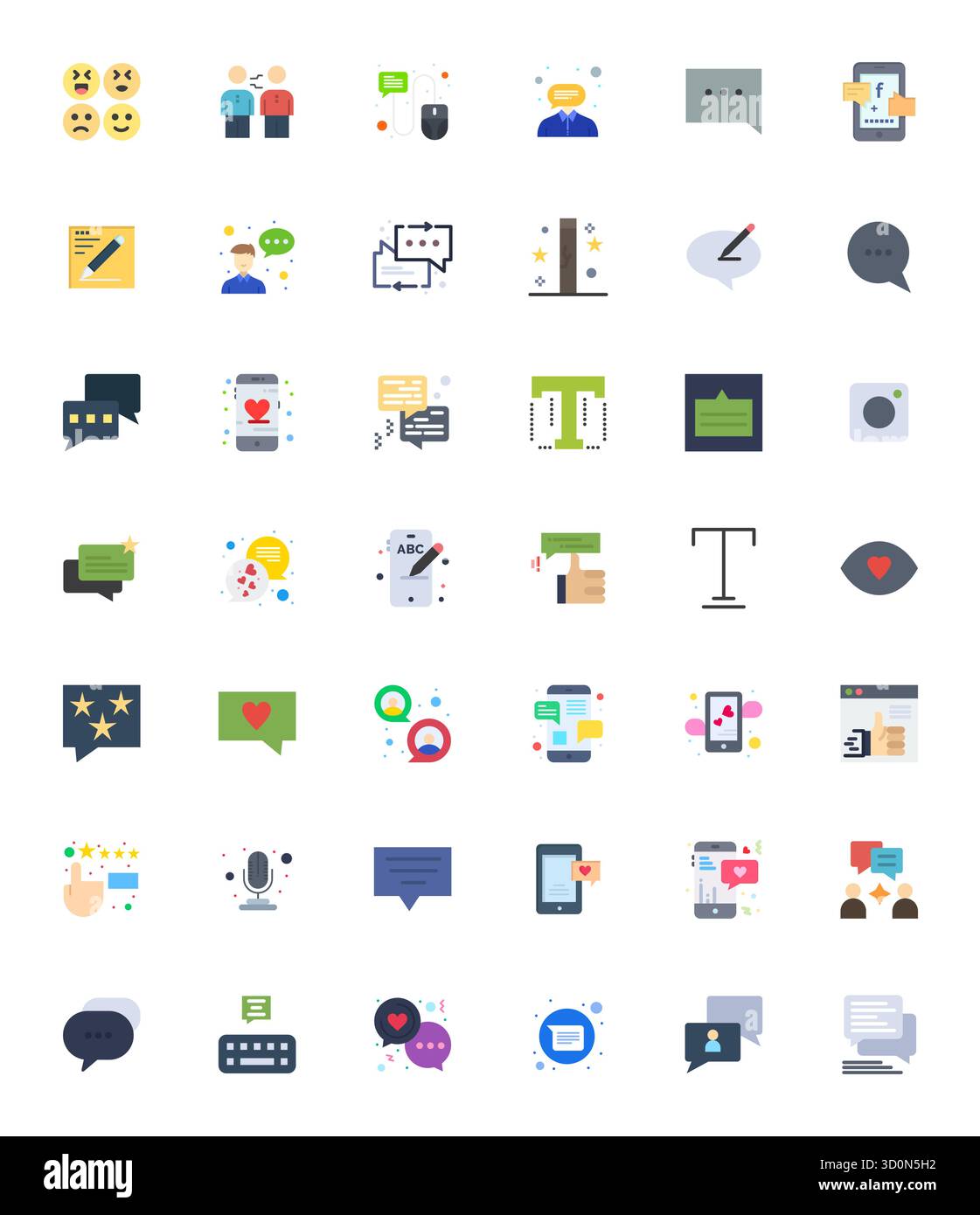 This Comment vector icon pack includes 42 Flat designs in 64x64 Grid Fitted format, perfect for enhancing digital interfaces. Stock Vector