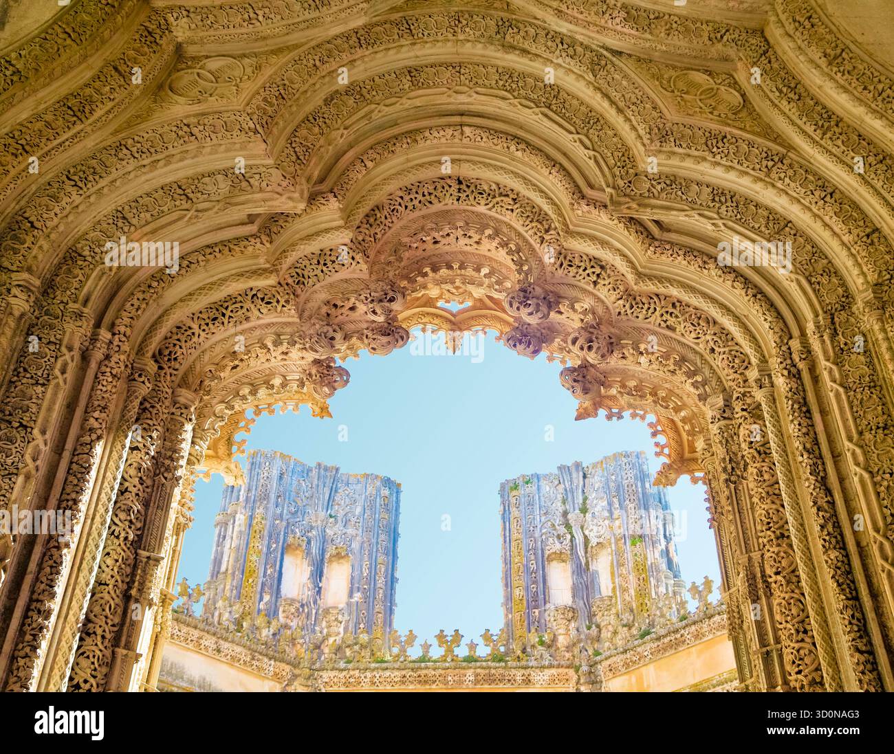 Detailed Gothic architecture of Batalha Monastery's Unfinished Chapels ...