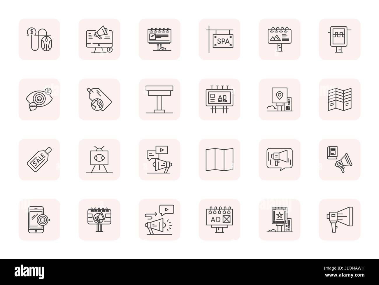 Masterfully created 24 vector icons representing Advertising in Regular ...