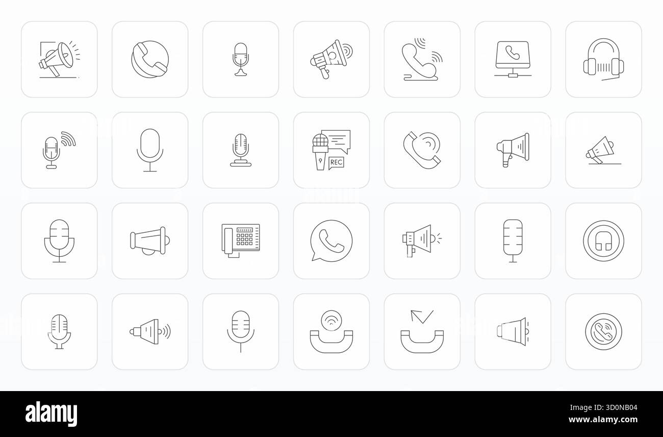 Comprehensive bundle featuring 28 vector icons in Thin Line design for ...