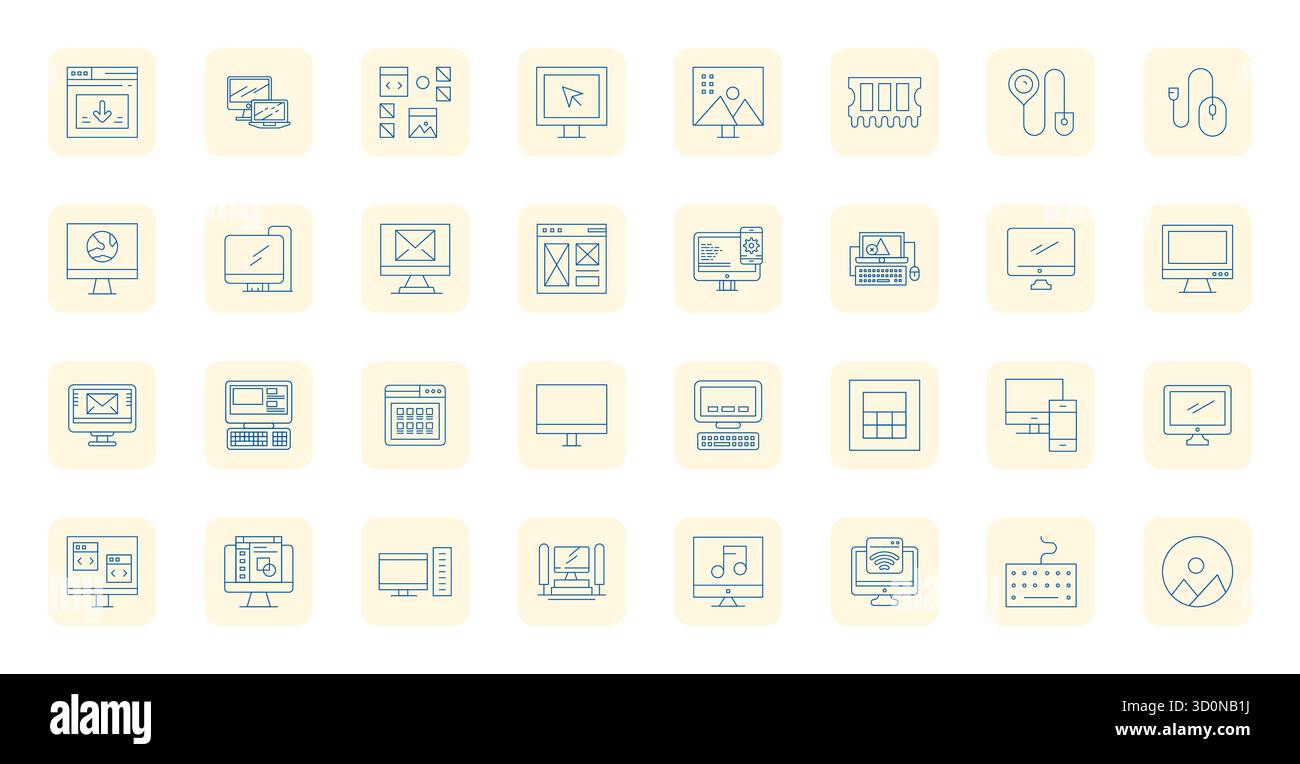 Explore 32 Thin Outline Grid Fitted vector icons in Retina Ready ...