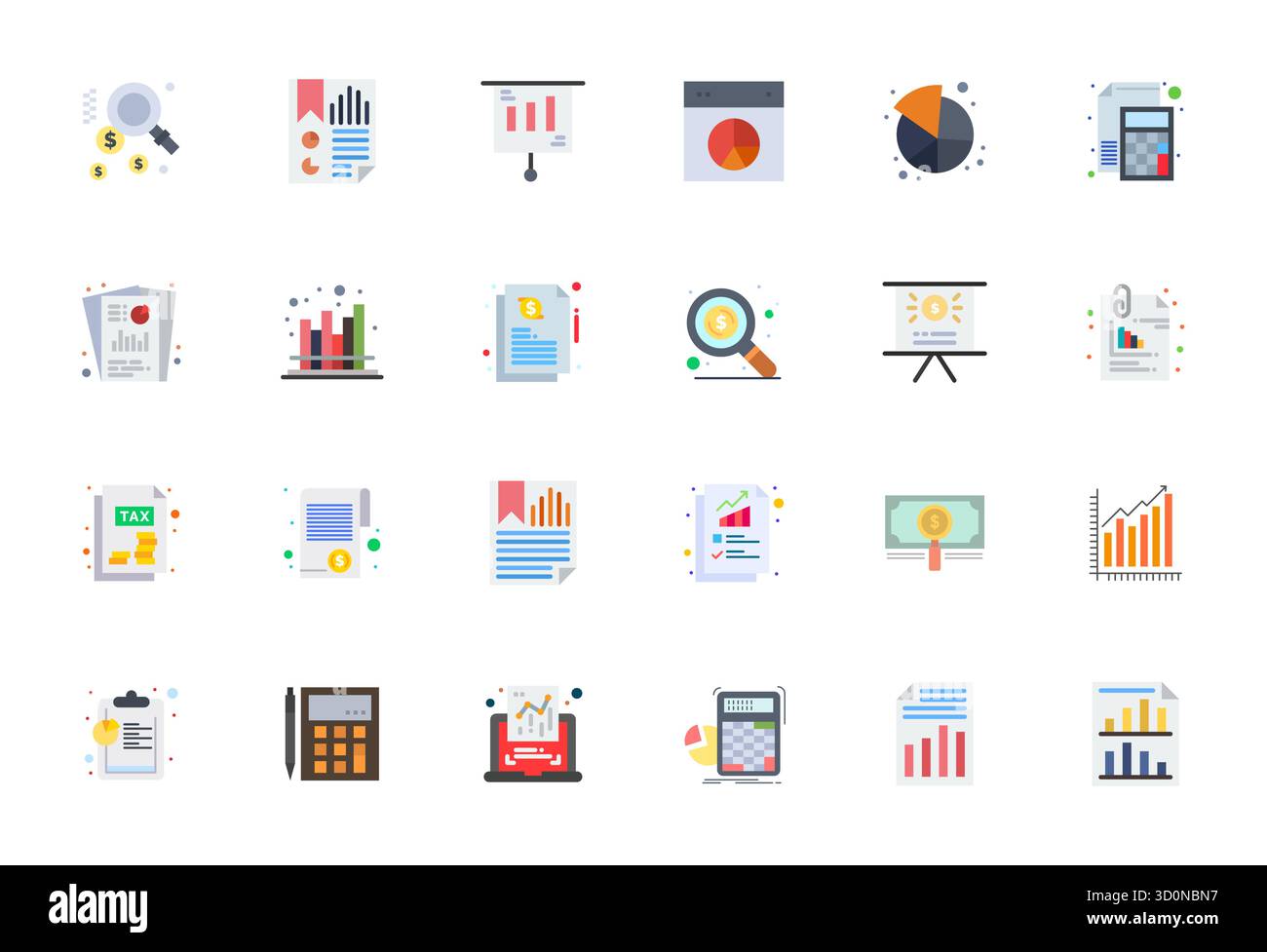 Artfully designed 24 Flat Detail Enhanced vector icons for Financial ...
