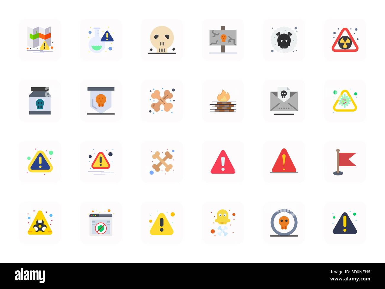 Transform your designs with 24 Flat vector icons themed around Unsafe, engineered in 256x256 Editable resolution for maximum clarity. Stock Vector