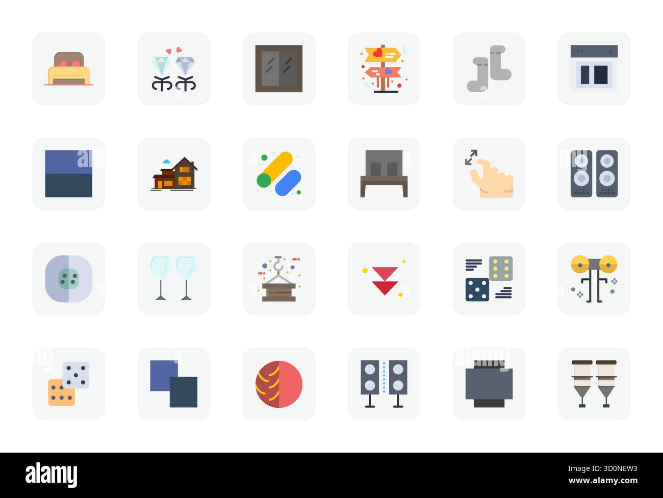 Exceptional collection of 24 Flat vector icons for Two, delivered in ...