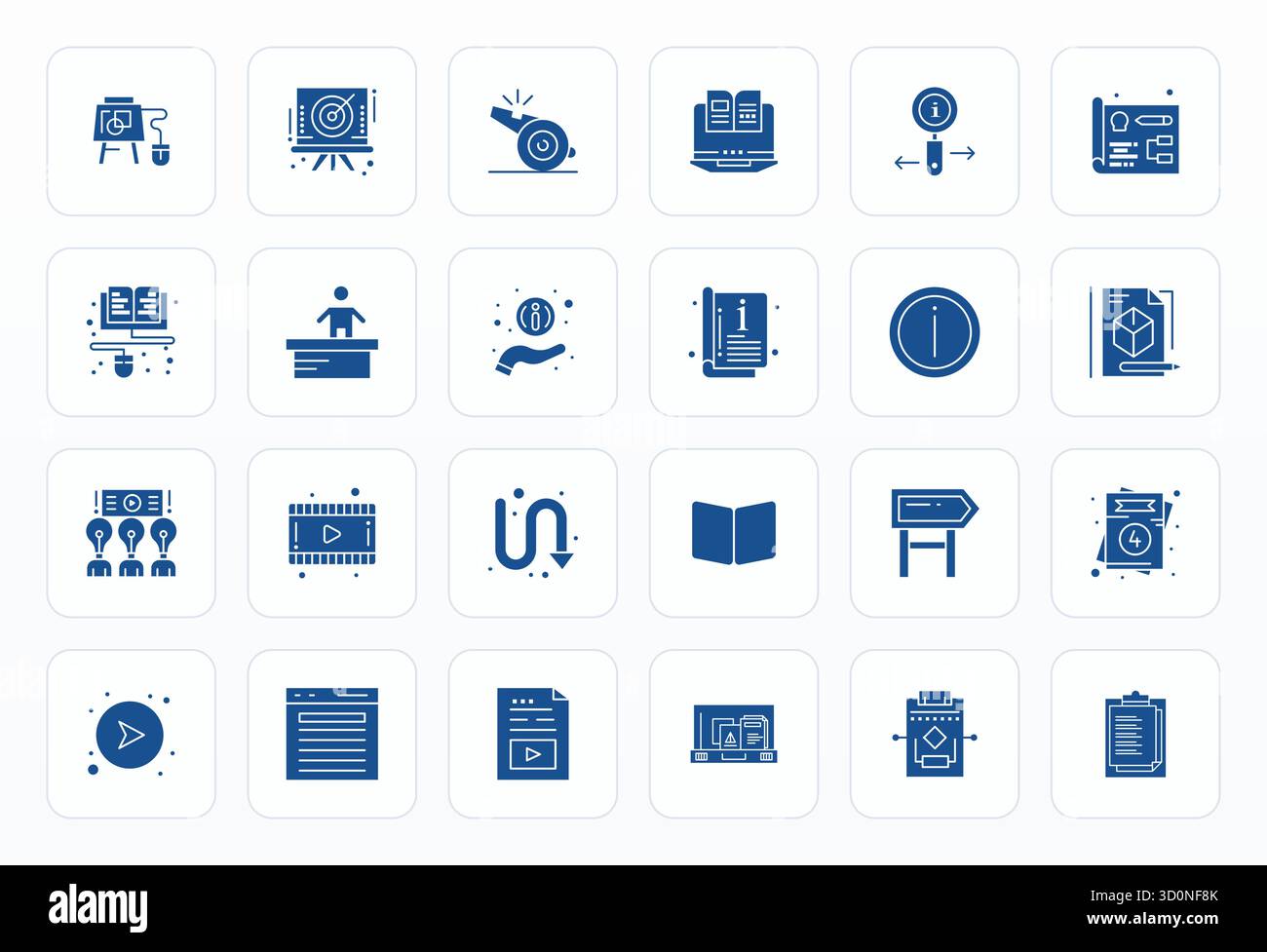 Masterfully created 24 vector icons representing Instruction in Glyph ...