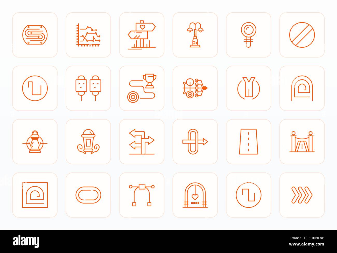 Innovative pack of 24 vector icons themed around Pathway, showcasing ...