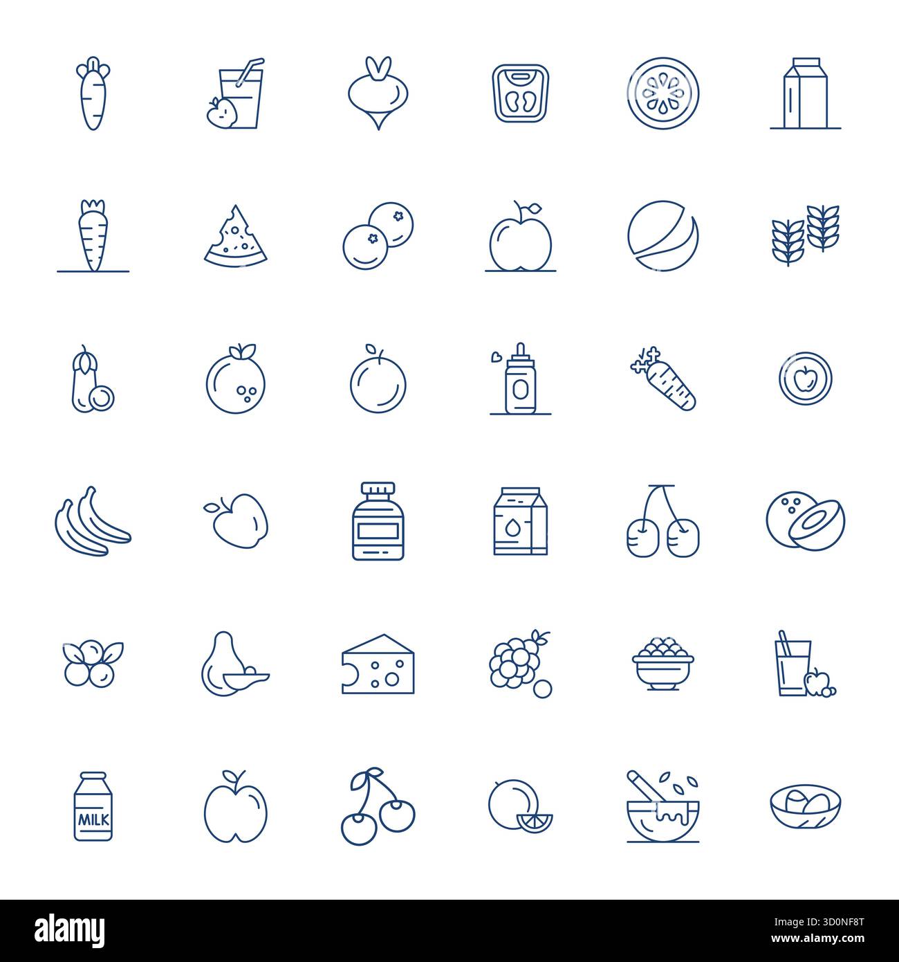 Ultimate collection of 36 vector icons representing Nutrition in Bold ...