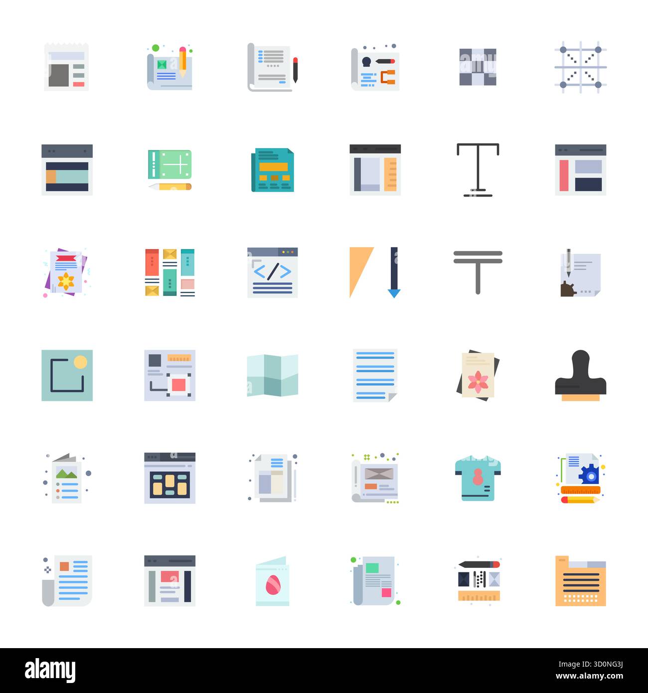 Perfectly balanced 36 Flat Grid Fitted vector icons for Template, sized ...