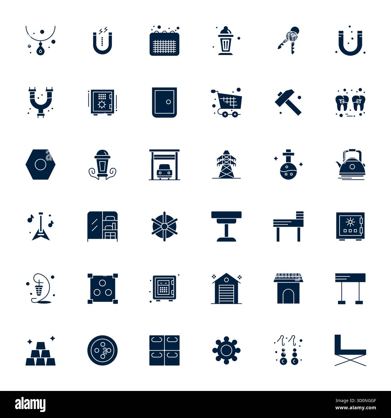 Ultimate collection of 36 vector icons representing Metal in Filled ...