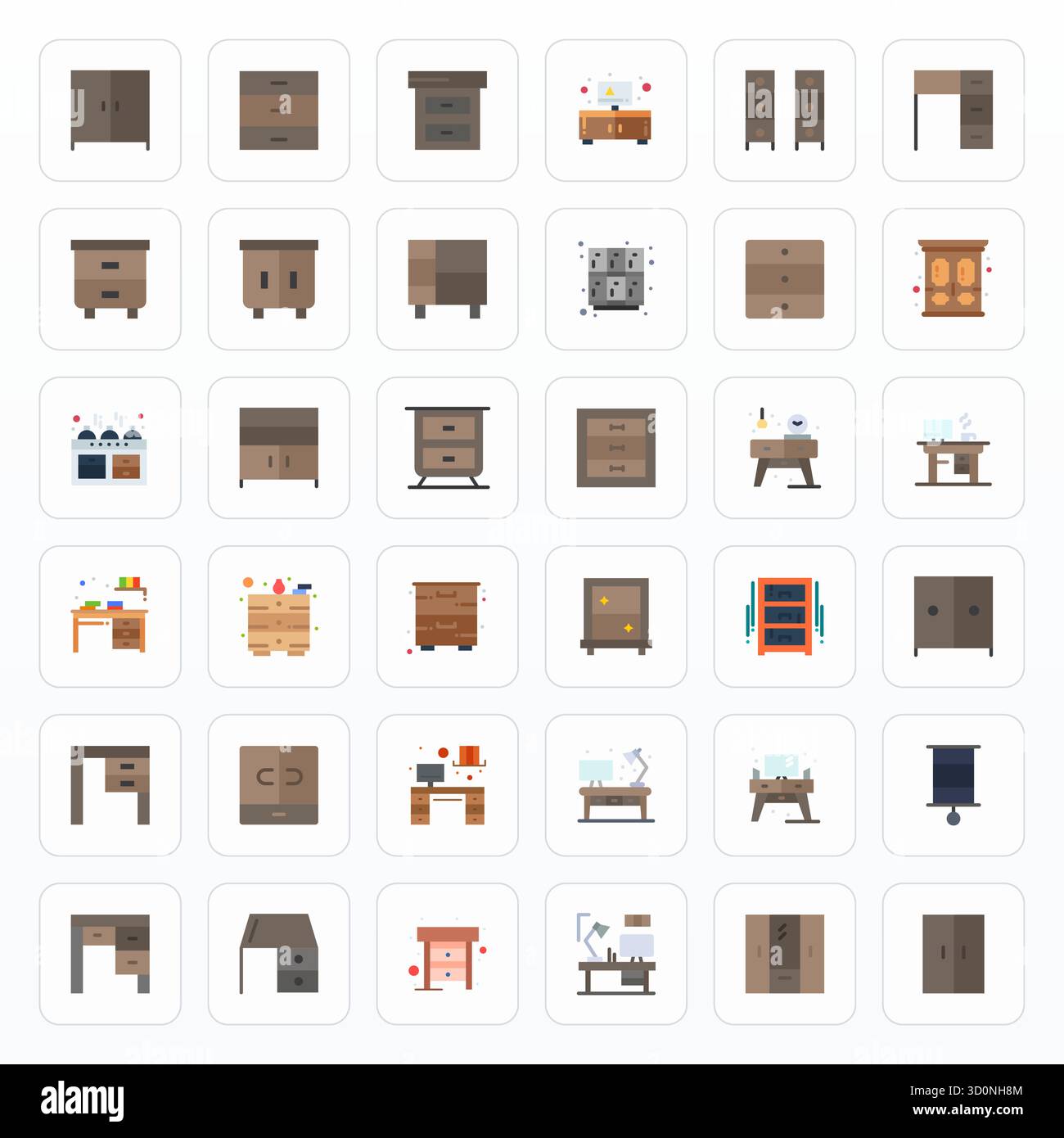This Drawers vector icon pack includes 36 Flat designs in 128x128 ...