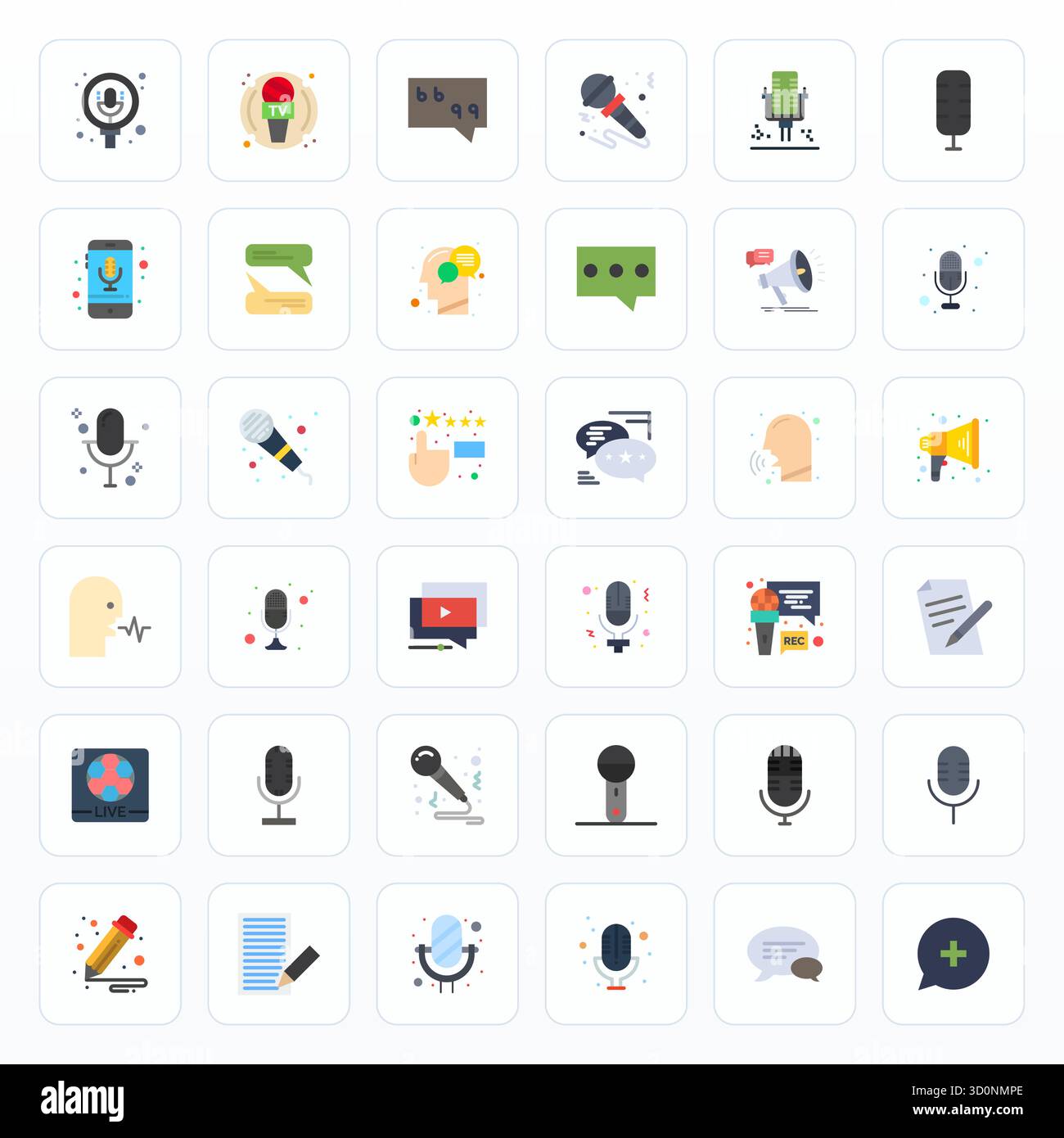Refined bundle featuring 36 Flat vector icons for Commentary, optimized with Retina Ready Pixel Optimized quality for elegant and functional design so Stock Vector