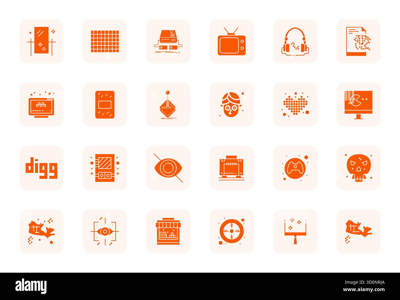 Ultimate collection of 24 vector icons representing Pixelated in Filled aesthetic, optimized with 256x256 Pixel Aligned resolution for maximum impact. Stock Vector