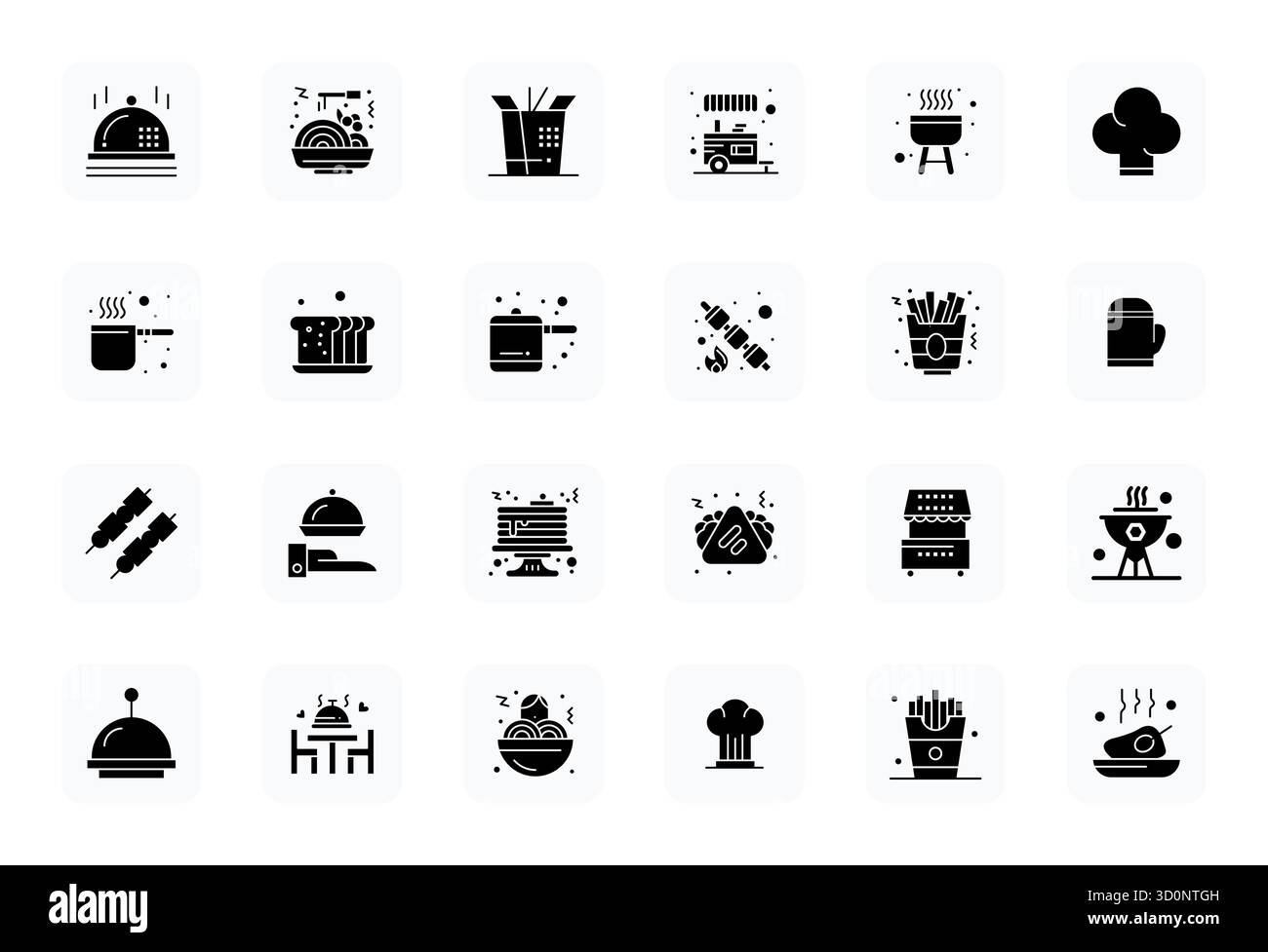 Artfully designed 24 Filled Grid Fitted vector icons for Hot Food ...
