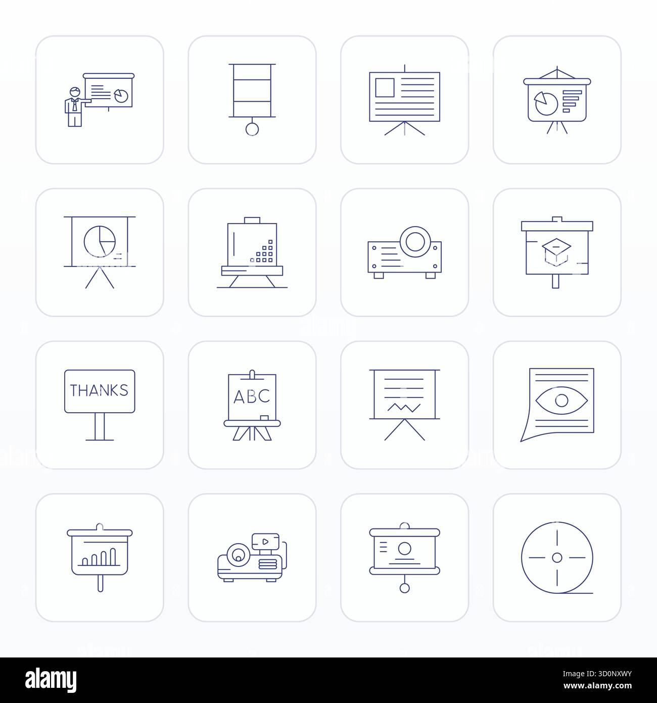 Ultimate collection of 16 vector icons representing Visual Aid in Thin ...