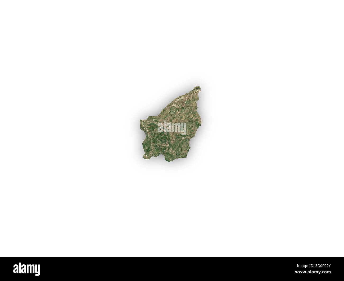 Realistic map of San Marino as seen from space cut out on white ...
