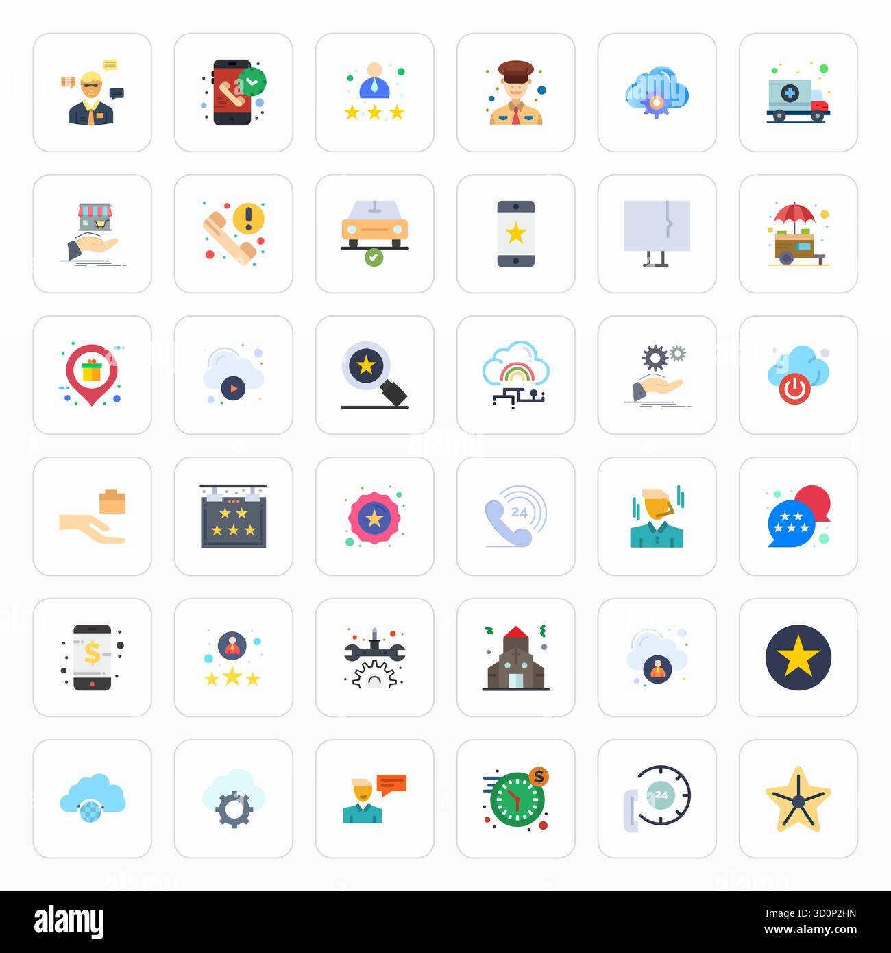 Intelligently designed 36 Editable vector icons inspired by Service ...