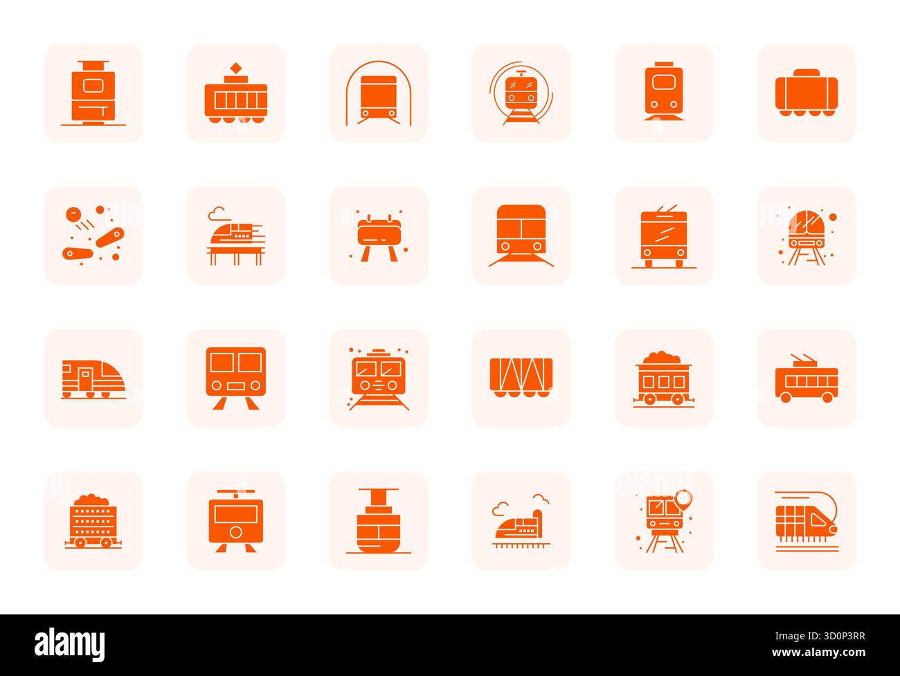 Essential pack of 24 Editable vector icons for Rail in Filled format ...