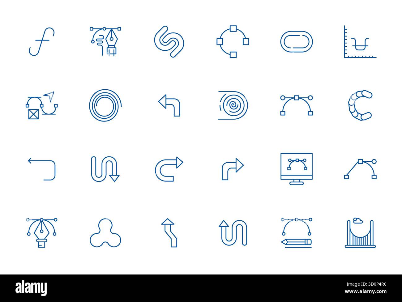 Strategic bundle featuring 24 vector icons representing Curve in Bold ...