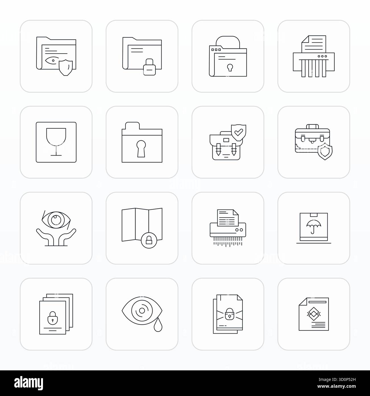 Artfully designed 16 Thin Line Editable vector icons for Sensitive, delivered in 256x256 format for consistent visual excellence. Stock Vector