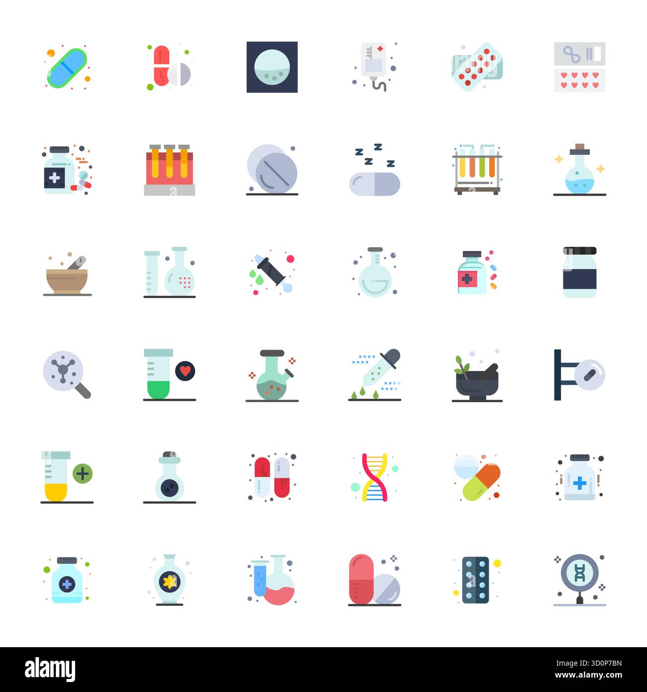 Exceptional collection of 36 Flat vector icons for Pharmaceutical ...